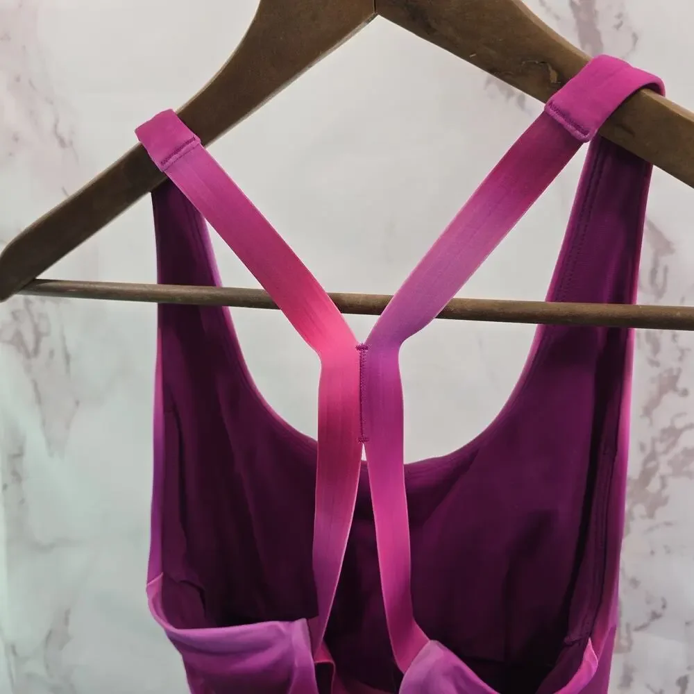 Athleta Swim Suit Womens XXS 2XS Pink Racerback Bathing One Piece Malibu Ombre